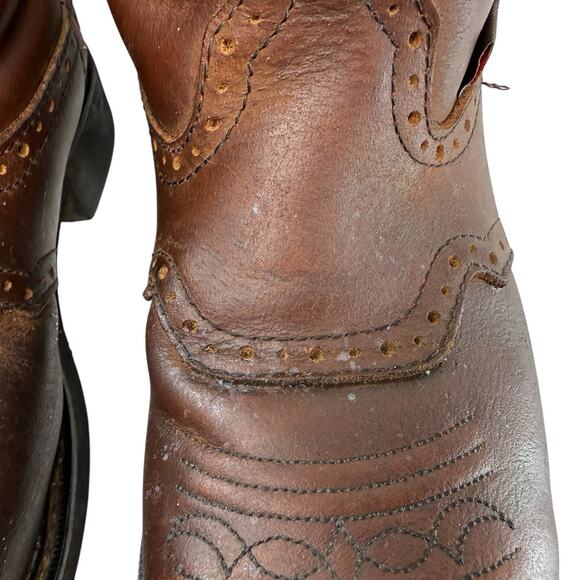 Justin Gypsy Western Work Boots Women size 8B Steel Toe Brown Leather Cowgirl - Picture 4 of 12